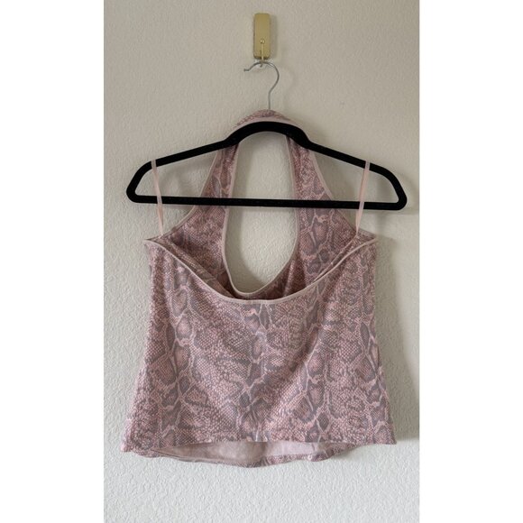 Vintage Victoria's Secret Women's Animal Snake Print Halter Top Size Large Y2K - Picture 2 of 6